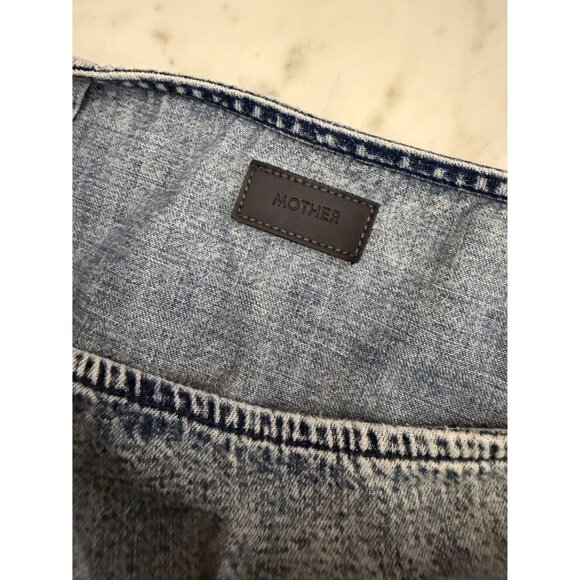 MOTHER The Ruffle Mini Skirt in Denim Size 28 $188 NEW [jb] - Picture 7 of 9